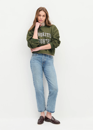 The Cropped Collegiate Sweatshirt - Smoke Tree & Gardenia | Favorite Daughter