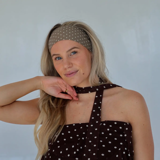 Polka Dot Soft Headband - Brown & Cream // Kaxi