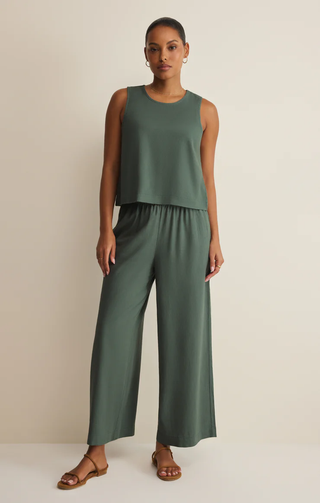 Sloane Linen Cropped Tank - Everglade // Z Supply