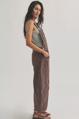 Good Luck Barrel Overalls - Chocolate Mousse // Free People