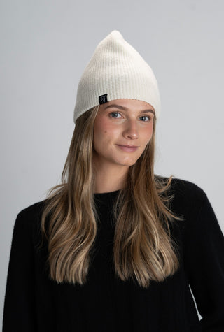 Flats Beanie - Ecru | Archer Cashmere