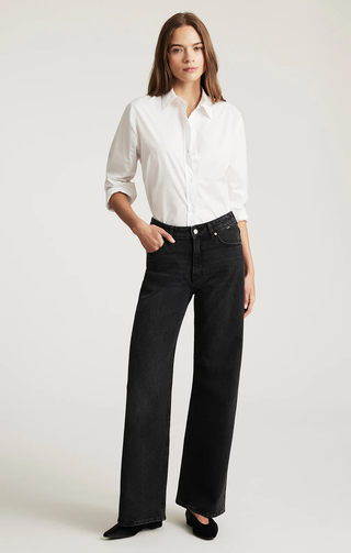 Mavi Florida Wide Leg Jeans Mid Rise - Dark Smoke Classic Blue