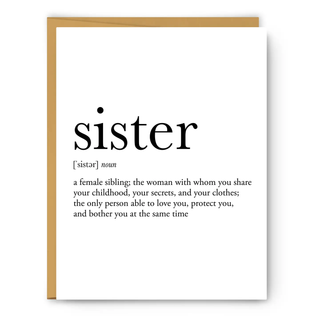 Sister Definition Everyday Greeting Card