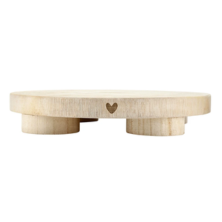 Paulownia Wood Pedestal - Heart 12"
