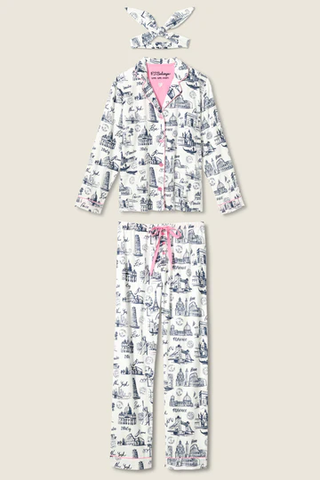 Bon Voyage 3-Piece Flannel PJ Set - White Cloud