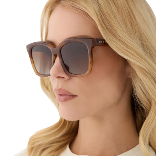 DIFF Meredith Square Sunglasses - Tawny Tort & Brown Gradient
