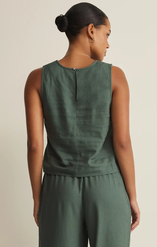 Sloane Linen Cropped Tank - Everglade // Z Supply