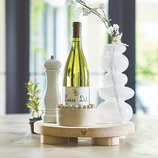 Paulownia Wood Pedestal - Heart 12"