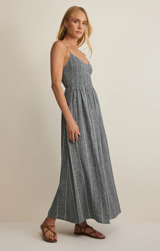 striped linen midi dress Romy Striped Linen Maxi Dress