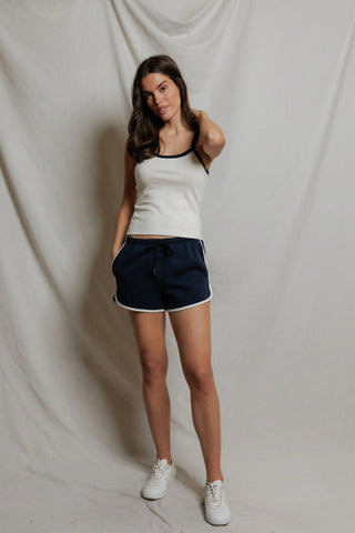 Leo Pureform Sporty Short - Navy/Bright Ivory // Perfect White Tee