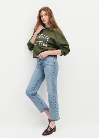 The Cropped Collegiate Sweatshirt - Smoke Tree & Gardenia | Favorite Daughter