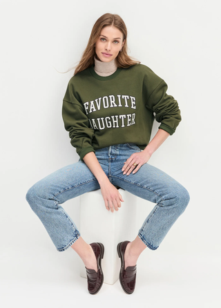 The Cropped Collegiate Sweatshirt - Smoke Tree & Gardenia | Favorite Daughter
