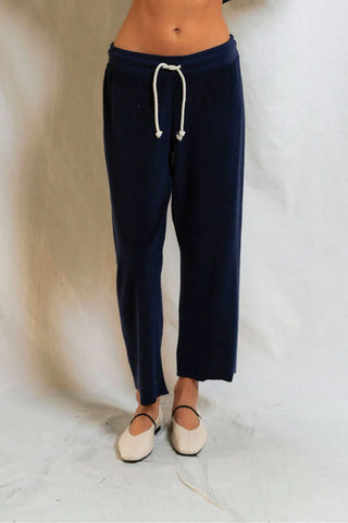 Eliana Loop Terry Pant - Navy // Perfect White tee