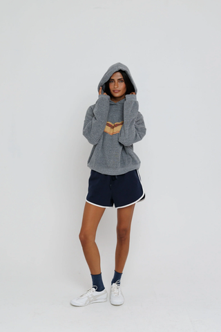 New York Hot Dog Hoodie - Heather Grey // Sunny Somewhere