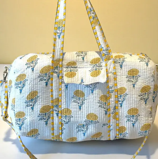 Soleil Yellow Floral Duffel Bag