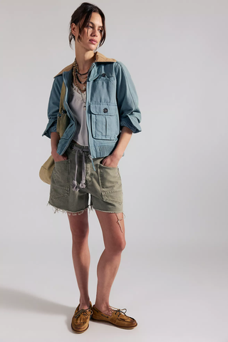 We The Free Moxie Barrel Shorts - Fern // Free People