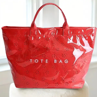Red Eyelet Tote Bag