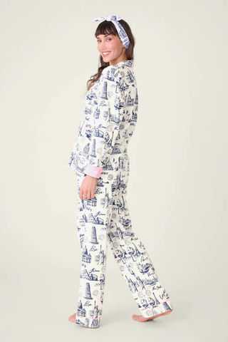 Bon Voyage 3-Piece Flannel PJ Set - White Cloud
