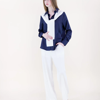 Blair Solid Preppy Mock Sweater Wrap - White