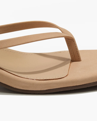 Square Toe Lily Julia Suede Flip Flops - Sunkissed // Tkees