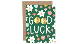 Good Luck Smiley Face Greeting Card