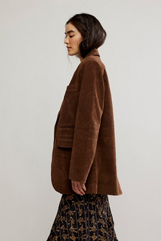 Paper Cut Vegan Blazer / Brown Bear / Free People