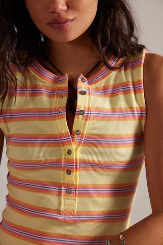 Jamie Henley Striped Tank Top - Butter Yellow Combo // Free People