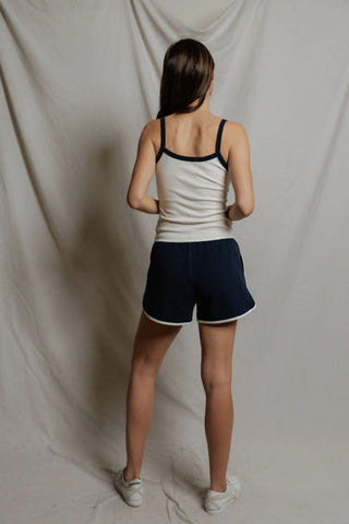 Leo Pureform Sporty Short - Navy/Bright Ivory // Perfect White Tee