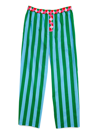 Noel Festive Stripe Boxer Pant - Green | Shiraleah