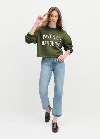 The Cropped Collegiate Sweatshirt - Smoke Tree & Gardenia | Favorite Daughter