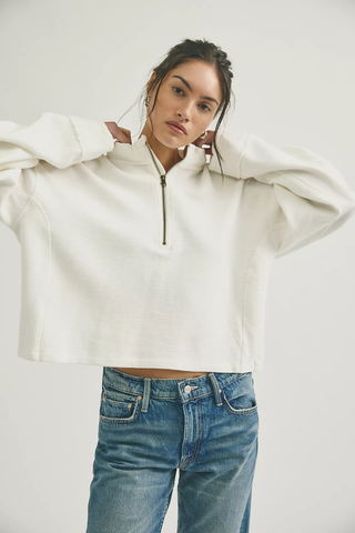 Celeste Quarter Zip - Clean Ivory // Free People