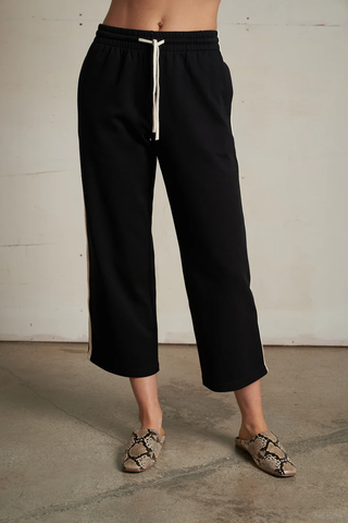 Claud Travel Track Pant - True Black // Perfect White Tee