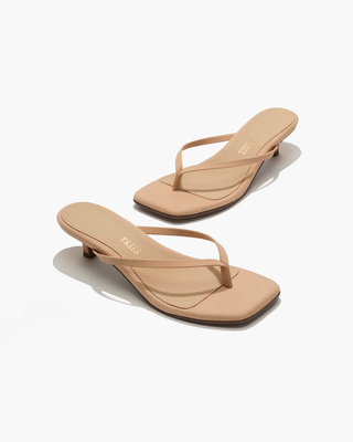 Square Toe Lily Julia Suede Flip Flops - Sunkissed // Tkees