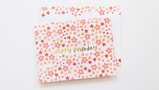 Happy Birthday Flowers Greeting Card