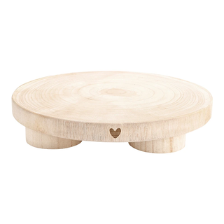 Paulownia Wood Pedestal - Heart 12"