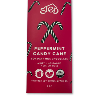 Peppermint Candy Cane Seasonal Chocolate Bar // Sted Foods