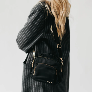 Nisha Nylon Crossbody Bag - Black