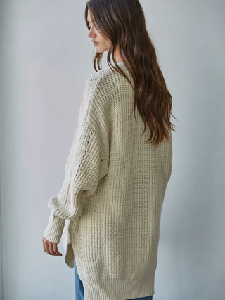 Maggie Open Front Cardigan – Natural