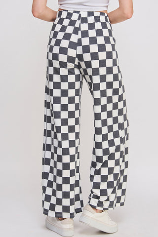 Dakota Wide Leg Checkered Pants