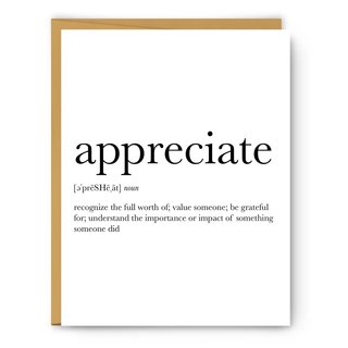 Appreciate Definition Greeting Card