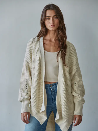 Maggie Open Front Cardigan – Natural