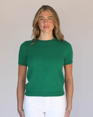 Gray S/S Cashmere Tee - Palm // Archer