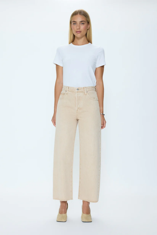 Tate Crop High Rise Bowed Wide Leg Jean - Dune // Pistola