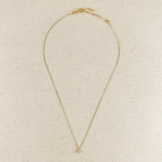 18k Gold Filled Mini Cz Solitaire Necklace