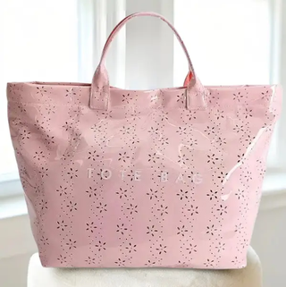 Pink Eyelet Tote Bag