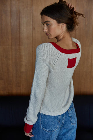 Bleu Marie Cardigan - Natural Red