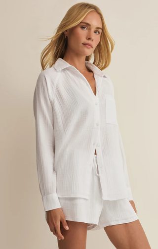 The Perfect Airy Gauze Button Up - White // Z Supply