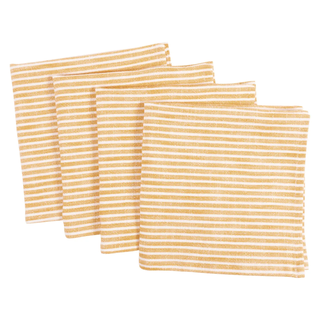 Monaco Slubbed Cotton Dinner Napkins - Set of 4 / Ochre