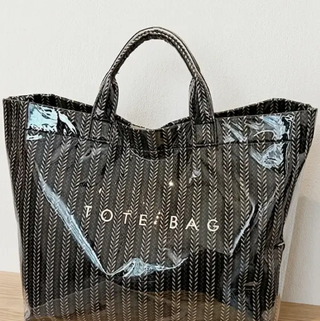 Black Chevron Tote Bag