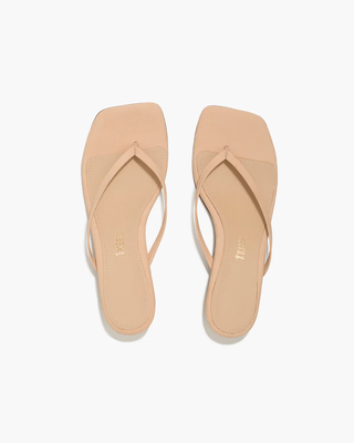 Square Toe Lily Julia Suede Flip Flops - Sunkissed // Tkees